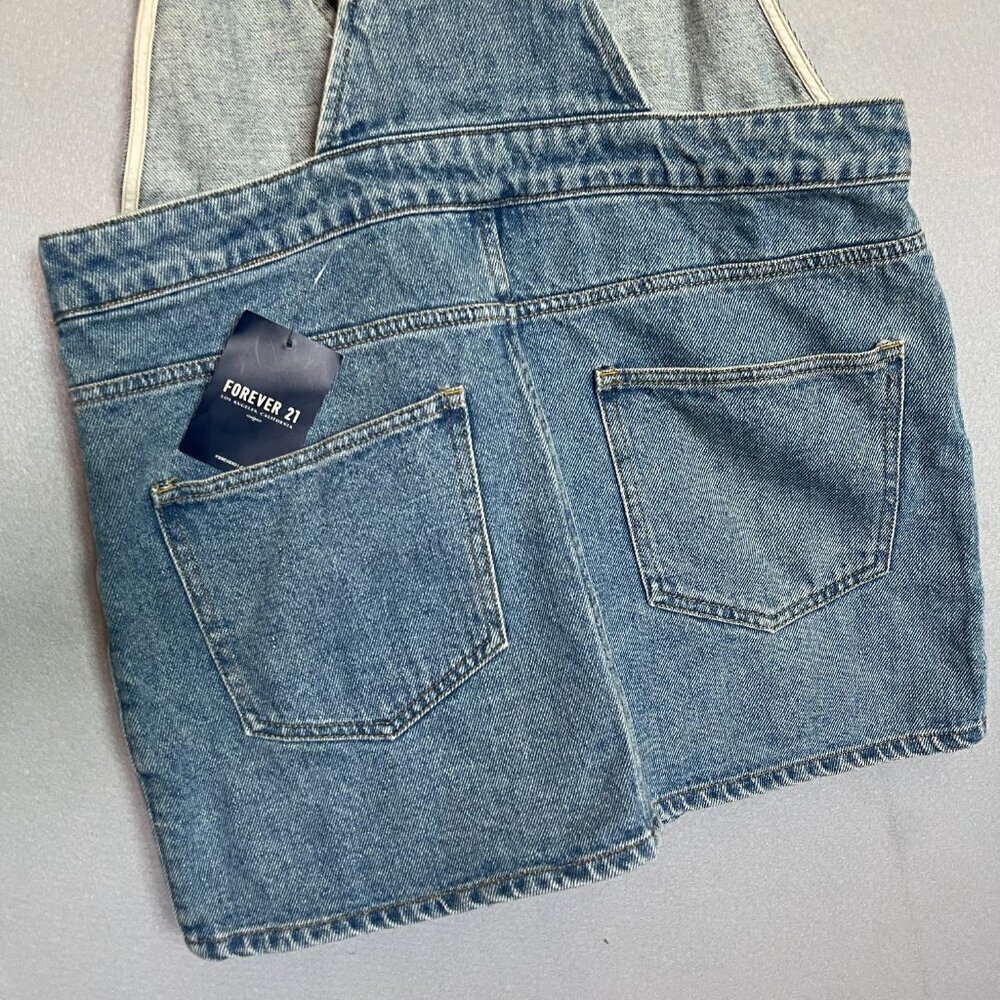 Forever 21 Overall Denim Mini Skirt Size 27 - Picture 3 of 8